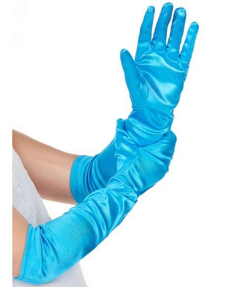 Sextoys, sexshop, loveshop, lingerie sexy : gants sexy : Gants Satin bleu clair Long