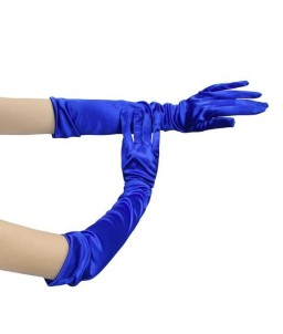 Sextoys, sexshop, loveshop, lingerie sexy : gants sexy : Gants Satin bleu électrique Long