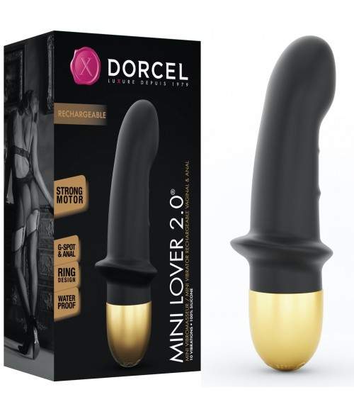 Sextoys, sexshop, loveshop, lingerie sexy : Sextoys luxe : Dorcel Vibromasseur Mini Lover 2.0 Noir et Or