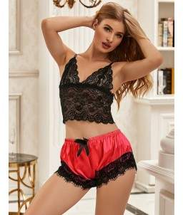 Sextoys, sexshop, loveshop, lingerie sexy : Lingerie sexy grande taille : Ensemble lingerie short sexy L/XL