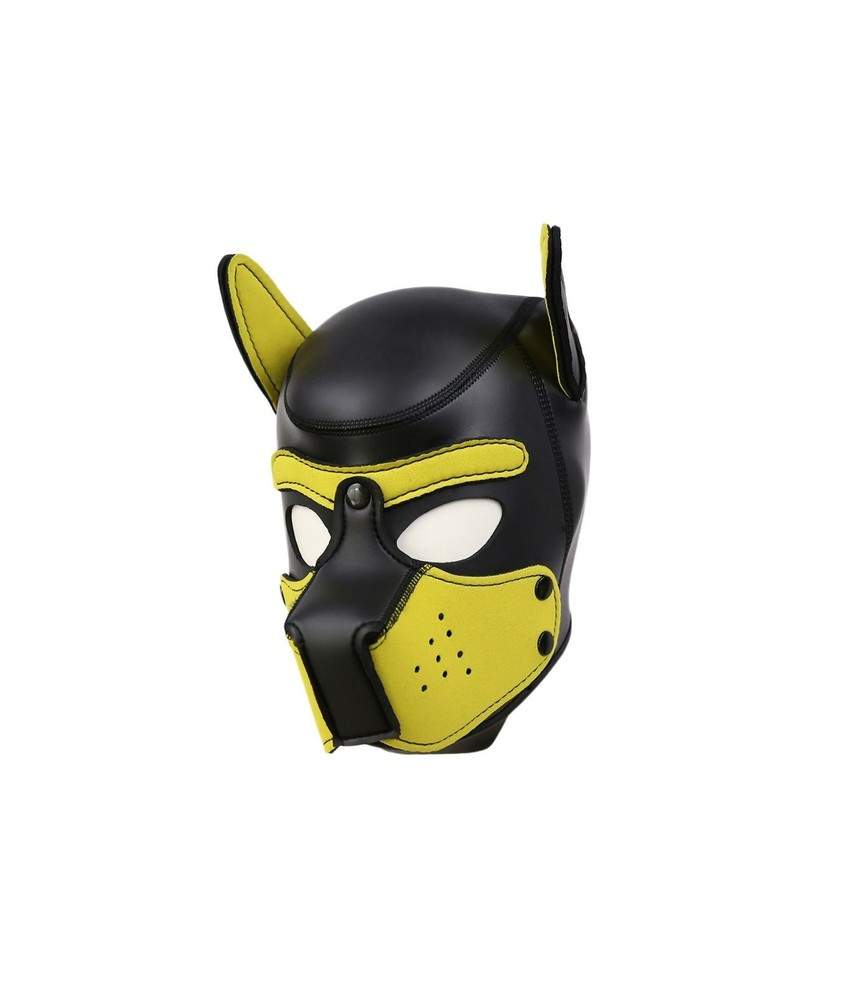 Sextoys, sexshop, loveshop, lingerie sexy : Cagoules SM : Cagoule chien bdsm jaune