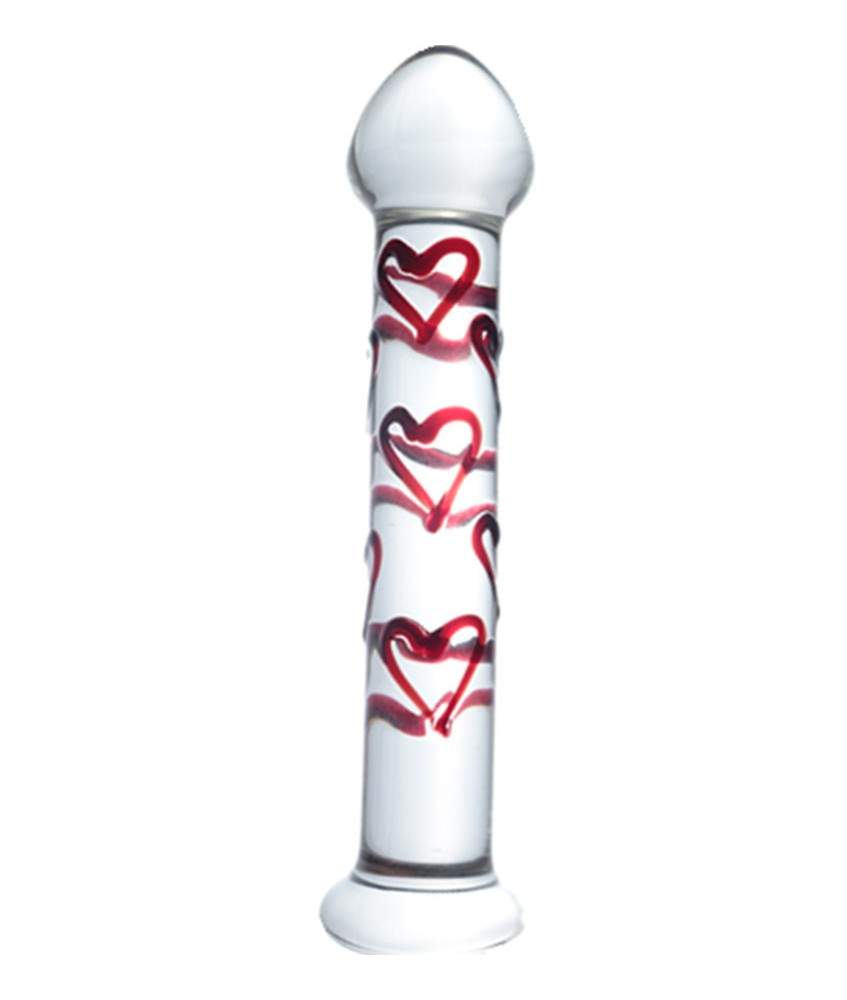 Sextoys, sexshop, loveshop, lingerie sexy : Gode en Verre : Godemichet en Verre coeur rouge