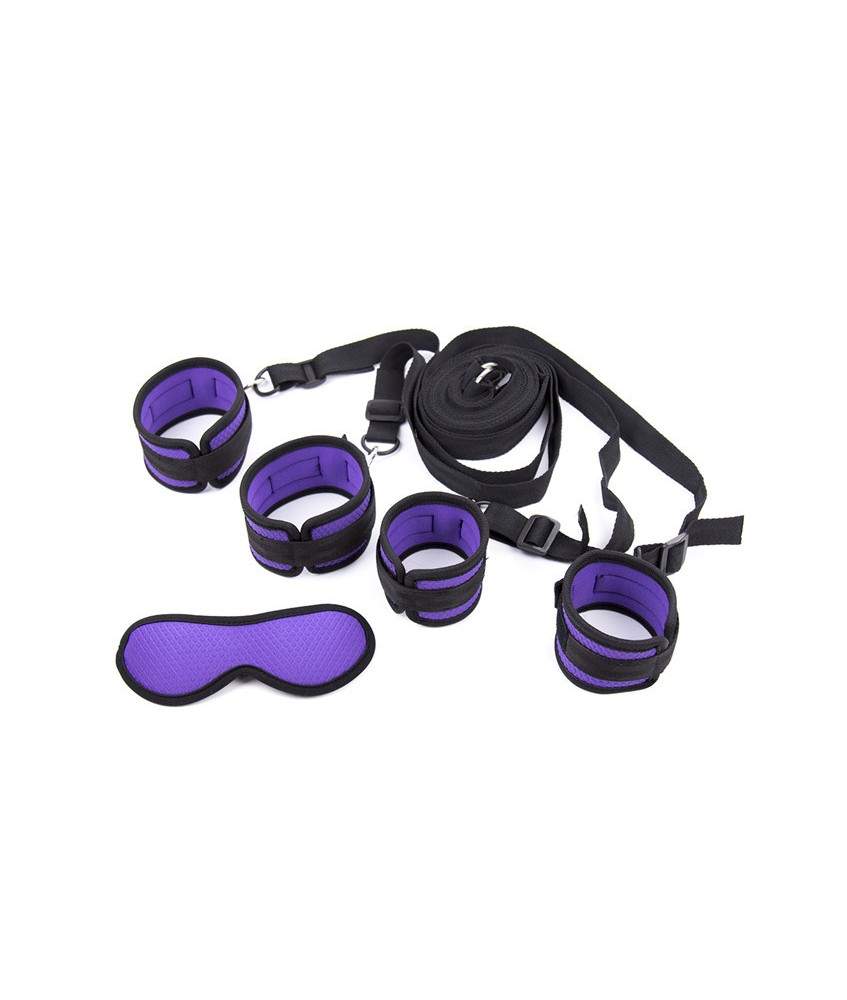 Sextoys, sexshop, loveshop, lingerie sexy : Kit BDSM : Kit attache BDMS noir et violet