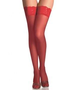 Sextoys, sexshop, loveshop, lingerie sexy : Bas & Collants : Sexy Bas Voile rouge et Dentelle