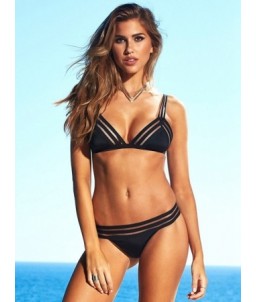 Sextoys, sexshop, loveshop, lingerie sexy : Lingerie sexy grande taille : Maillot de bain noir semi transparent L/XL