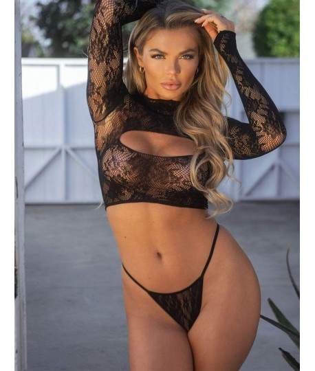 Sextoys, sexshop, loveshop, lingerie sexy : Ensemble lingerie sexy : Ensemble Lingerie sexy noir manche longue S/M