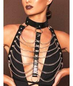 Sextoys, sexshop, loveshop, lingerie sexy : Harnais bdsm : bijoux collier ceinture BDSM femme