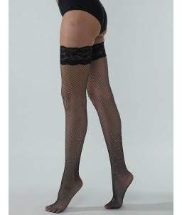 Sextoys, sexshop, loveshop, lingerie sexy : Bas & Collants : Bas Résille Noir Diamants Longs