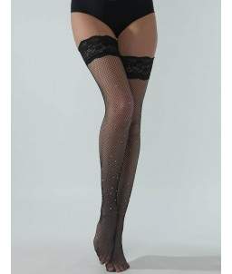 Sextoys, sexshop, loveshop, lingerie sexy : Bas & Collants : Bas Résille Noir Diamants Longs