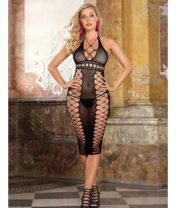 Sextoys, sexshop, loveshop, lingerie sexy : Robes sexy : Robe résille noir longue sexy TU