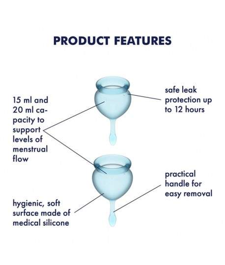 Sextoys, sexshop, loveshop, lingerie sexy : Hygiène intime : Satisfyer - Coupe menstruelle Feel Good