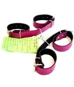 BDSM leather wrist and...