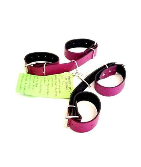 Sextoys, sexshop, loveshop, lingerie sexy : BDSM Luxe : Menottes poignets/chevilles BDSM en cuir - Gamme luxe