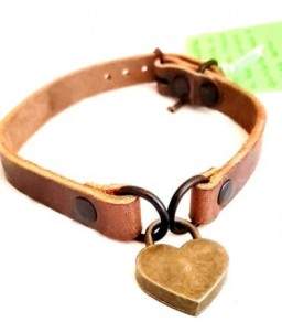 Necklace bdsm leather Padlock