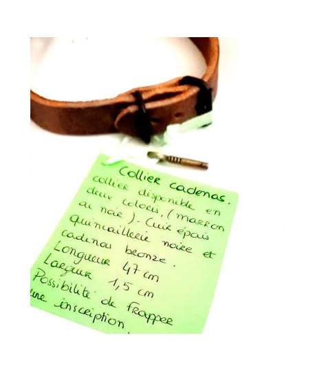 Sextoys, sexshop, loveshop, lingerie sexy : BDSM Luxe : Collier bdsm cuir Cadenas