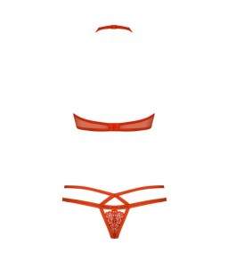 Sextoys, sexshop, loveshop, lingerie sexy : Ensemble lingerie sexy : Obsessive - Ensemble lingerie dentelle rouge S/M