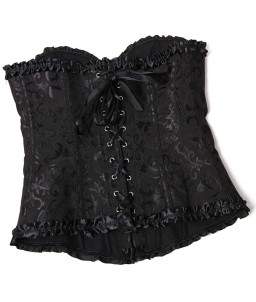 Sextoys, sexshop, loveshop, lingerie sexy : Bustiers et Corsets : Bustier Sexy brocart Noir "M" / Corsage baroque avec Liseré...