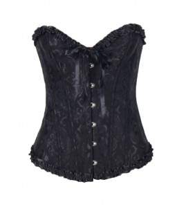 Sextoys, sexshop, loveshop, lingerie sexy : Lingerie sexy grande taille : Bustier Sexy brocart Noir "XL" / Corsage baroque av...