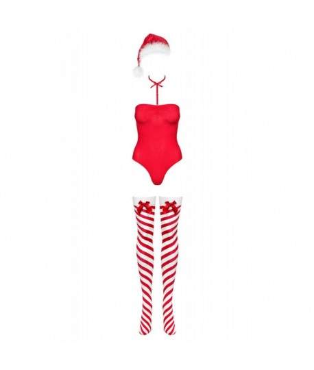 Sextoys, sexshop, loveshop, lingerie sexy : Lingerie sexy grande taille : Obsessive - Sexy costume body de noel M/L