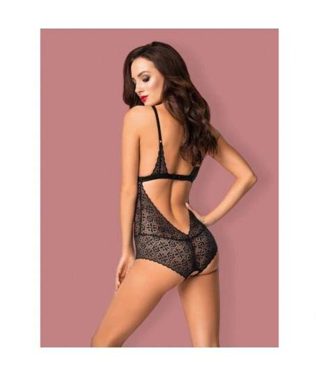 Sextoys, sexshop, loveshop, lingerie sexy : Bodys & Teddys : Obsessive - Body shibu ouvert noir Sexy S/M