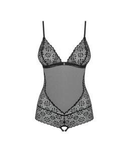 Sextoys, sexshop, loveshop, lingerie sexy : Bodys & Teddys : Obsessive - Body shibu ouvert noir Sexy S/M