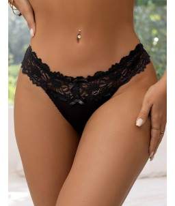 Sextoys, sexshop, loveshop, lingerie sexy : Lingerie sexy grande taille : Jolie String sexy noir L/XL