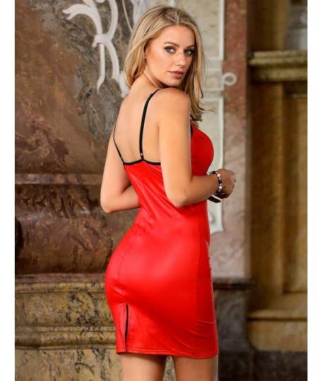 Sextoys, sexshop, loveshop, lingerie sexy : Robes sexy : robe vinyle rouge