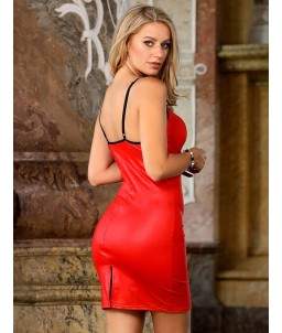 Sextoys, sexshop, loveshop, lingerie sexy : Lingerie sexy grande taille : robe vinyle rouge L/XL