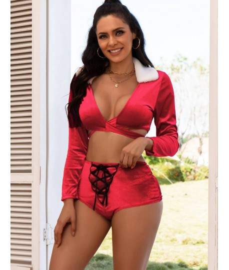 Sextoys, sexshop, loveshop, lingerie sexy : Deguisement noel sexy : Ensemble short sexy mère noël