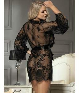 Sextoys, sexshop, loveshop, lingerie sexy : Lingerie sexy grande taille : Déshabillé noir sexy L/XL