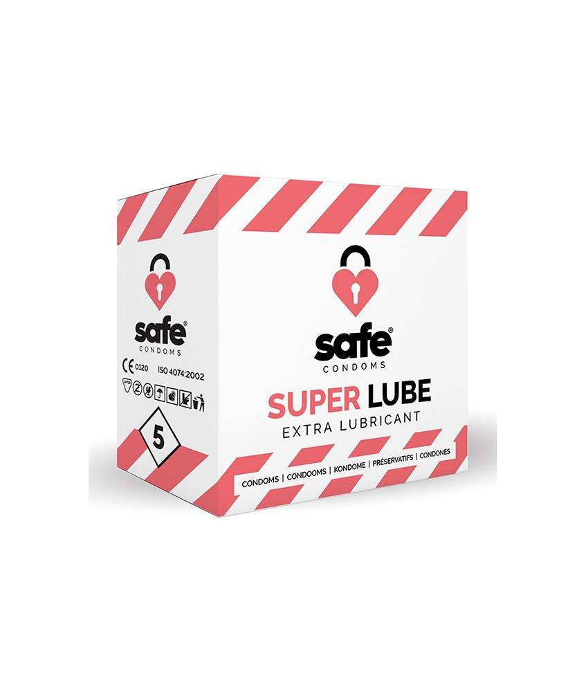 Sextoys, sexshop, loveshop, lingerie sexy : Préservatifs : Préservatifs Super Lube Safe X5