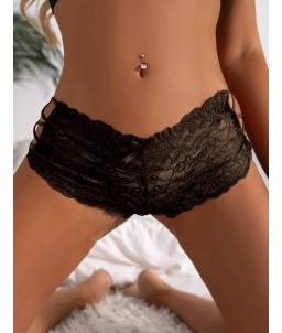 Sextoys, sexshop, loveshop, lingerie sexy : Strings & Boxers : Sexy String dentelle noir avec laçage