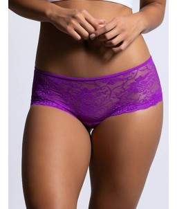 Sextoys, sexshop, loveshop, lingerie sexy : Strings & Boxers : Culotte Lacet sans Entrejambe Violet S/M