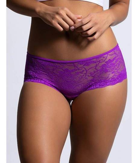 Sextoys, sexshop, loveshop, lingerie sexy : Strings & Boxers : Culotte Lacet sans Entrejambe Violet
