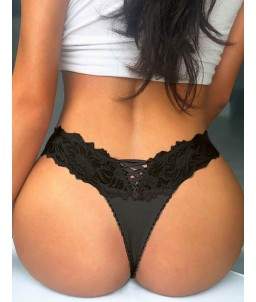 Sextoys, sexshop, loveshop, lingerie sexy : Lingerie sexy grande taille : Joli String sexy noir 5XL