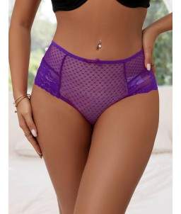 Sextoys, sexshop, loveshop, lingerie sexy : Lingerie sexy grande taille : Culotte Taille haute Violet XXXL