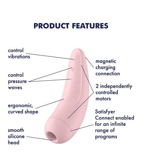 Sextoys, sexshop, loveshop, lingerie sexy : Sextoys luxe : Satisfyer -Curvy 2 + rose