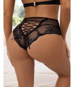 Sextoys, sexshop, loveshop, lingerie sexy : Strings & Boxers : Culotte Taille haute Noir S/M