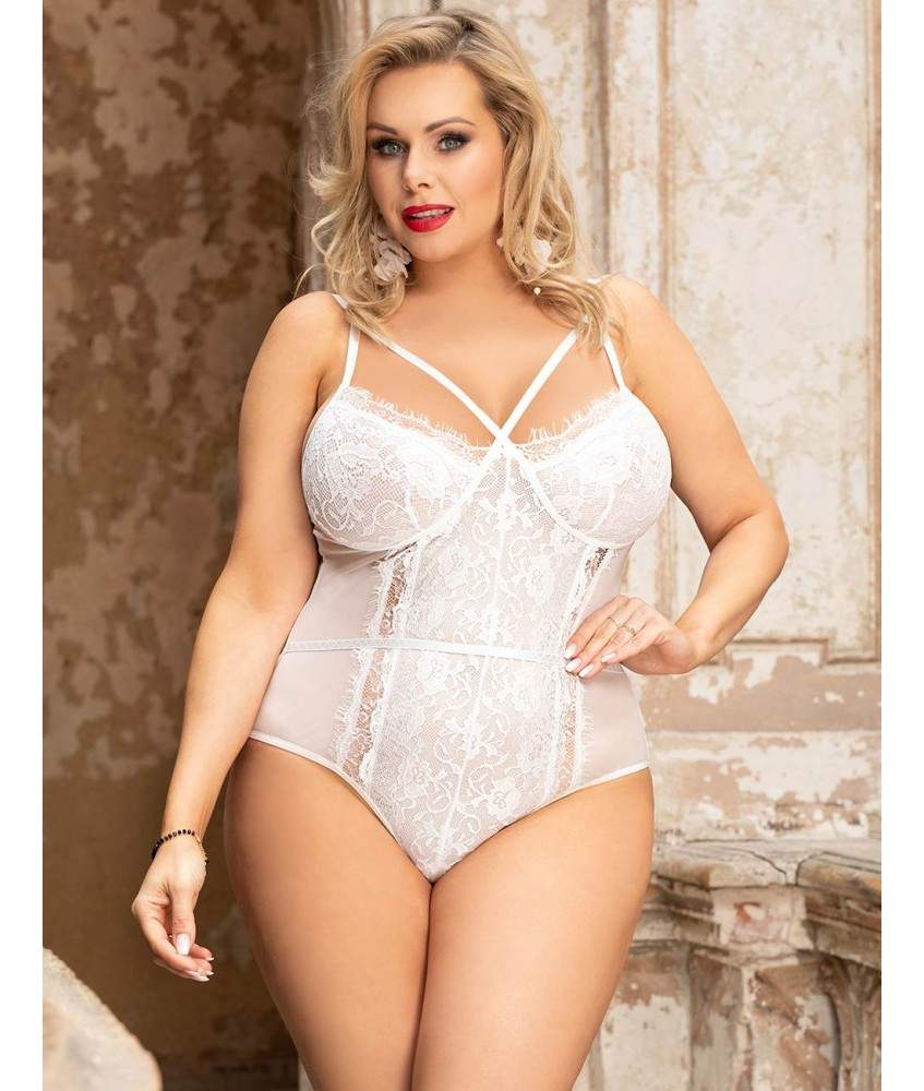 Sextoys, sexshop, loveshop, lingerie sexy : Lingerie sexy grande taille : Body sexy Blanc XXXL