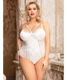 Sextoys, sexshop, loveshop, lingerie sexy : Lingerie sexy grande taille : Body sexy Blanc XXXL