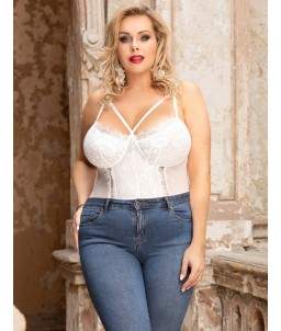 Sextoys, sexshop, loveshop, lingerie sexy : Lingerie sexy grande taille : Body sexy Blanc XXXL