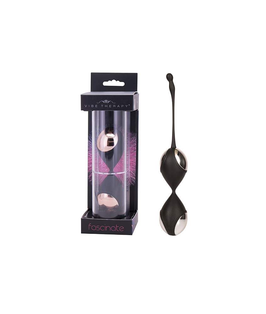 Sextoys, sexshop, loveshop, lingerie sexy : Boules de Geisha : Boules de Geisha Vibe Therapy noir et argent