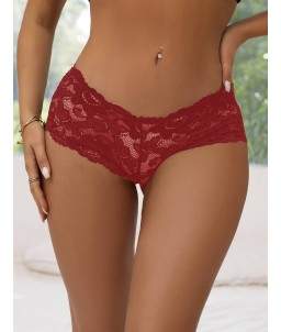 Sextoys, sexshop, loveshop, lingerie sexy : Lingerie sexy grande taille : Sexy Shorty dentelle Bordeau XXXL