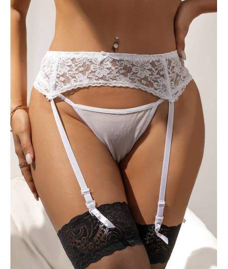Sextoys, sexshop, loveshop, lingerie sexy : Porte jarretelles : Porte-jarretelles dentelle Blanc
