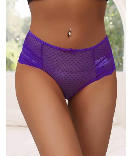 Sextoys, sexshop, loveshop, lingerie sexy : Strings & Boxers : Culotte Taille haute Violet