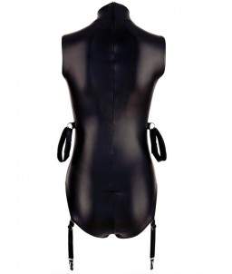 Sextoys, sexshop, loveshop, lingerie sexy : LINGERIE STYLE CUIR & VINYLE FEMME : Body sexy simili cuir noir