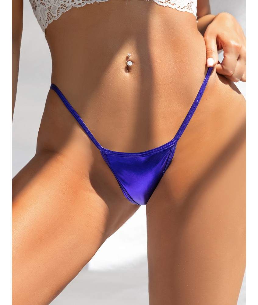 Sextoys, sexshop, loveshop, lingerie sexy : Strings & Boxers : String sexy vinyle bleu