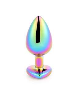 Sextoys, sexshop, loveshop, lingerie sexy : Rosebud - bijou anal : Bijou anal Rosebud Coeur Rainbow M Diamant