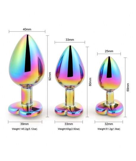 Sextoys, sexshop, loveshop, lingerie sexy : Rosebud - bijou anal : Bijou anal Rosebud Coeur Rainbow M Diamant