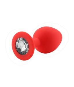 Sextoys, sexshop, loveshop, lingerie sexy : Rosebud - bijou anal : Rosebud silicone rouge bijou diamant MEDIUM